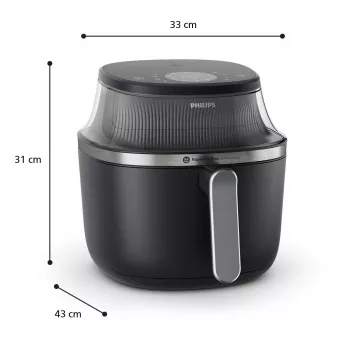 Philips 3000 series NA331/00 fryer Single 6.2 L Stand-alone 1700 W Hot air fryer Black, Silver