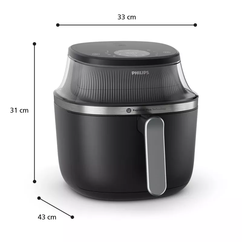 Philips 3000 series NA331/00 fryer Single 6.2 L Stand-alone 1700 W Hot air fryer Black, Silver