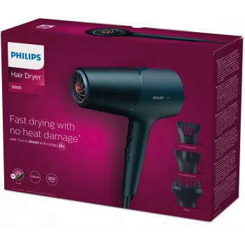 Philips 5000 series BHD512/20 Hair Dryer, Blue, Hanging loop, 2300 W, 220-240 V