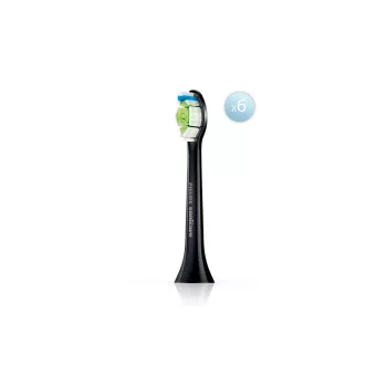 Replacement toothbrush heads Philips HX6066/88 Optimal White, 6-pack, black, 3-month replacement interval
