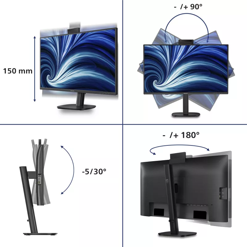 Philips 3000 series 27B2U3601H/00 computer monitor 68.6 cm (27 inch) 2560 x 1440 pixels Quad HD LCD Black