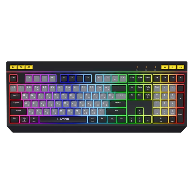 HATOR Icefall keyboard Gaming USB QWERTY US English Black RGB LED