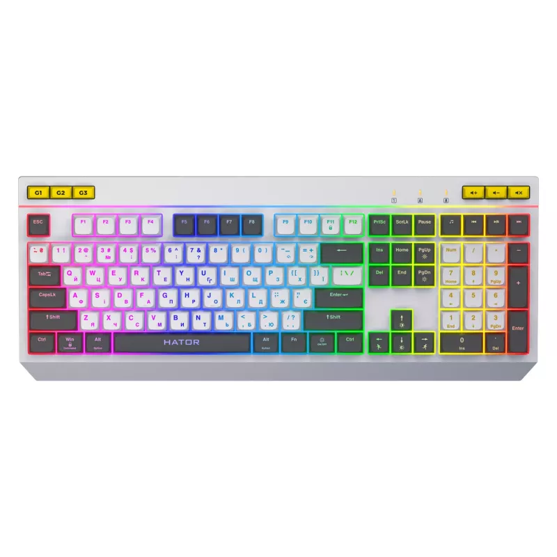 HATOR Icefall Keyboard Gaming USB QWERTY US English White Full-size RGB LED