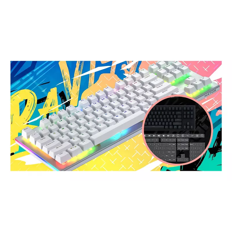 HATOR Gravity X TKL keyboard Gaming USB QWERTY US English White