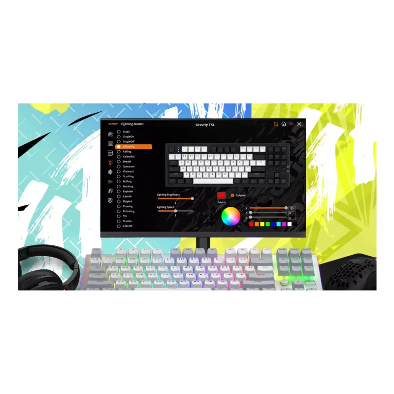 HATOR Gravity TKL keyboard Gaming USB QWERTY US English White