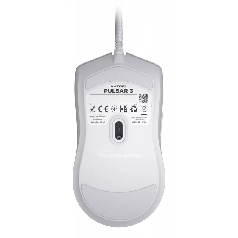 Mouse HATOR Pulsar 3 Optical Yellow 12000 DPI 6 Buttons White