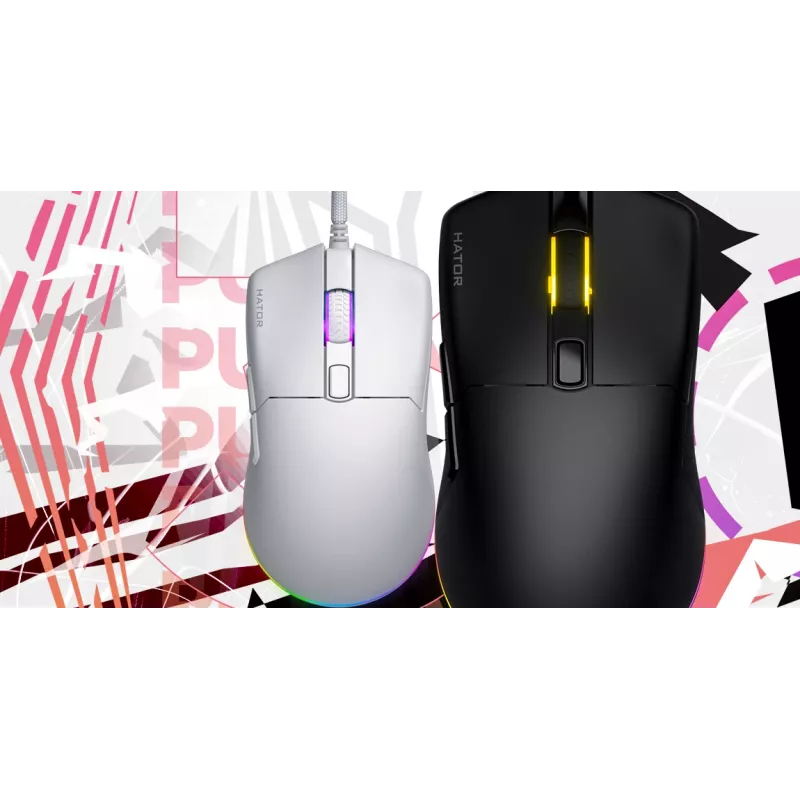 Mouse HATOR Pulsar 3 Optical Yellow 12000 DPI 6 Buttons White