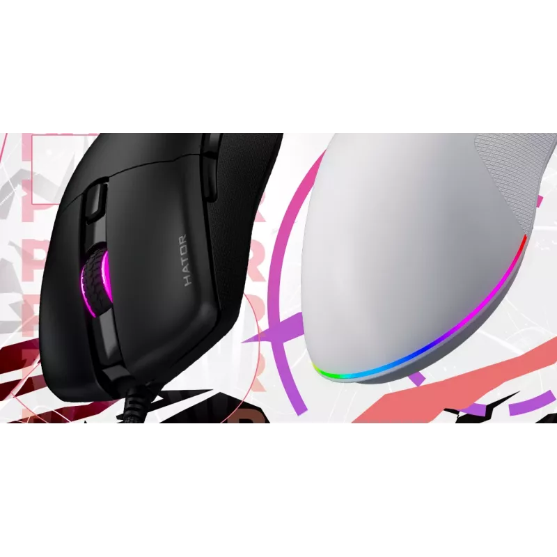 Mouse HATOR Pulsar 3 Optical Yellow 12000 DPI 6 Buttons White