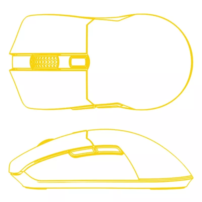 Mouse HATOR Pulsar 3 Optical Yellow 12000 DPI 6 Buttons White