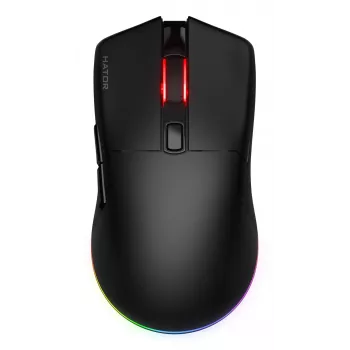 HATOR Pulsar 3 Wireless, black - Optical Yellow 100M Switches PixArt PMW 3311 (HTM630)