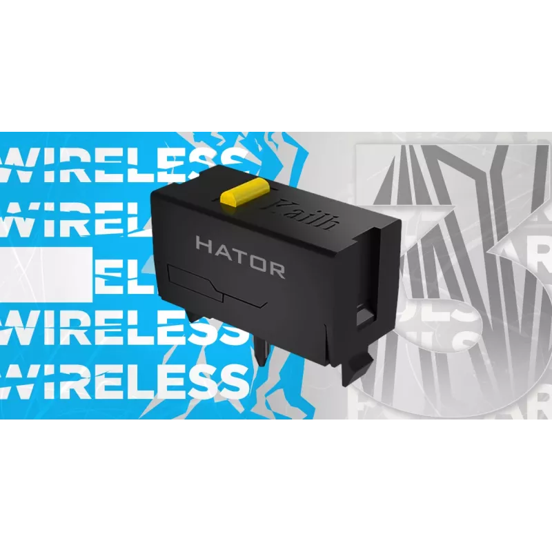 HATOR Pulsar 3 Wireless, black - Optical Yellow 100M Switches PixArt PMW 3311 (HTM630)