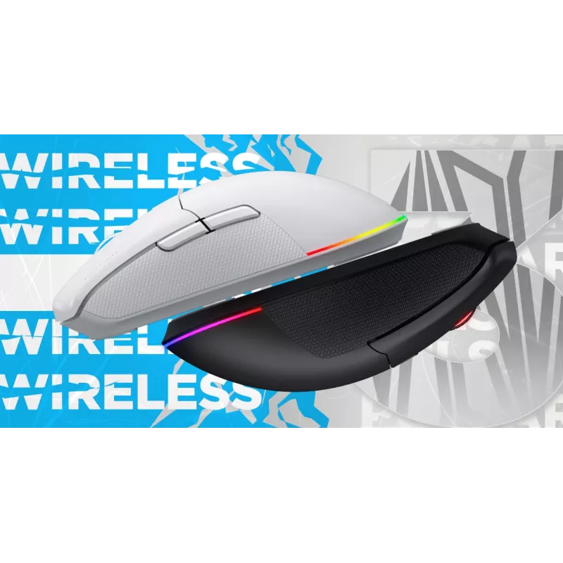HATOR Pulsar 3 Wireless, white - Optical Yellow 100M Switches PixArt PMW 3311 (HTM631)