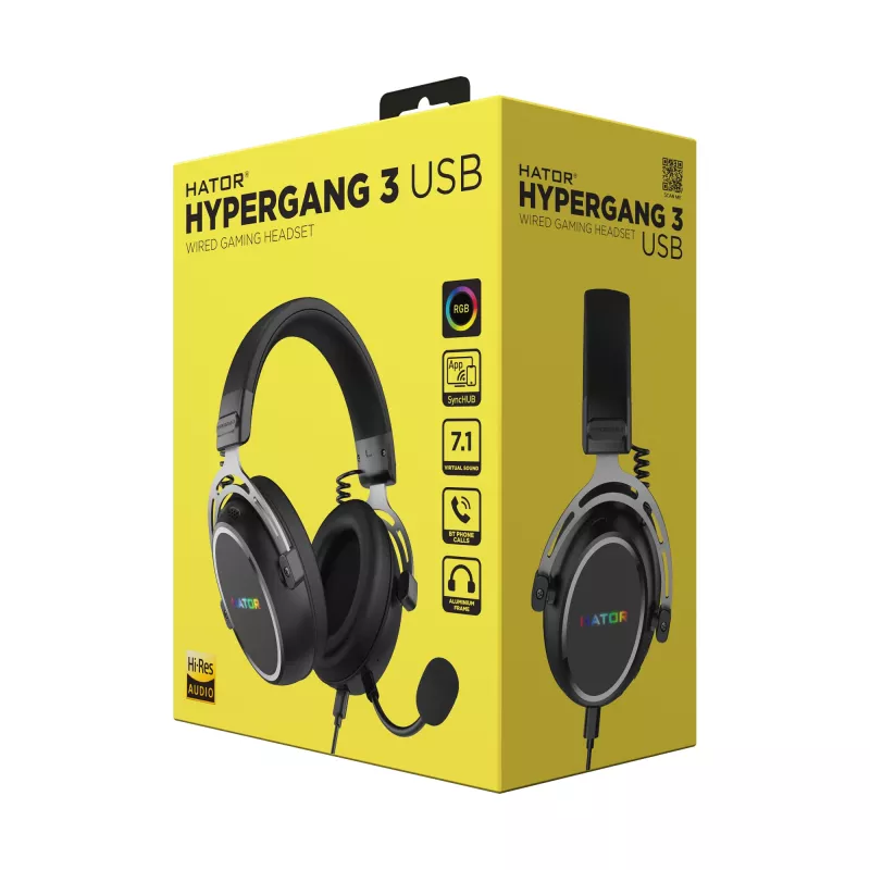 HATOR Hypergang 3 USB Headset Wired & Wireless Head-band Gaming USB Type-C / USB Type-A Bluetooth Black