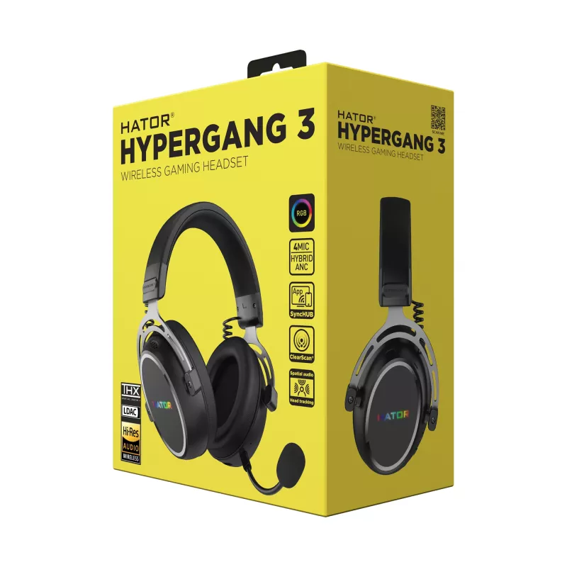 HATOR Hypergang 3 Wireless Headset Head-band Gaming USB Type-C / USB Type-A Bluetooth Black