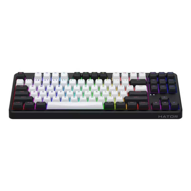HATOR Rockfall 3 TKL Wireless, black, QMK/VIA, OMA profile white-black keycaps Keyboard - linear mechanical hotswap switches - US - ANSI Layout (HTK850)