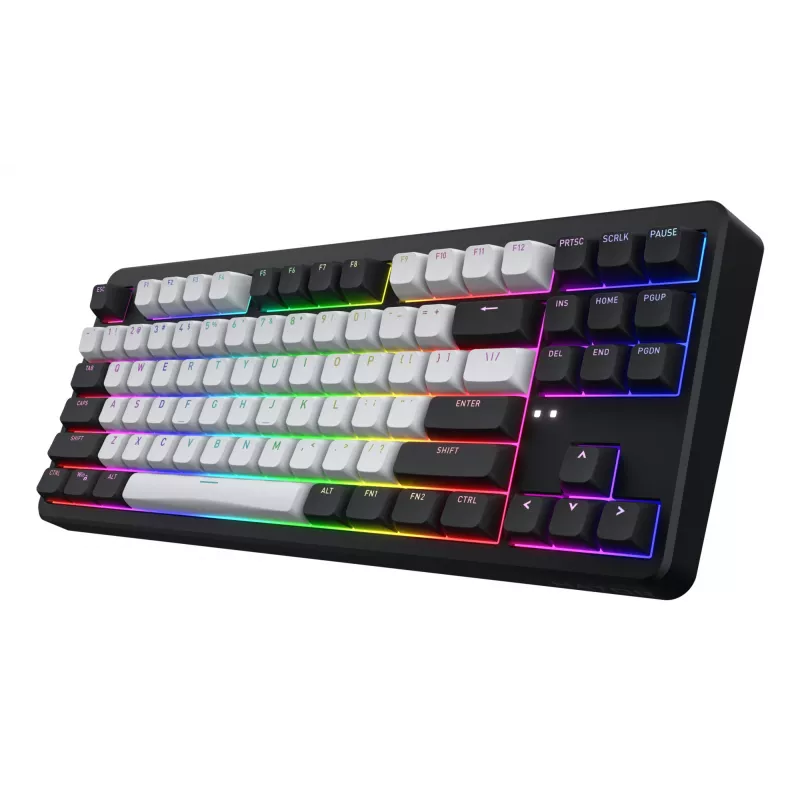 HATOR Rockfall 3 TKL Wireless, black, QMK/VIA, OMA profile white-black keycaps Keyboard - linear mechanical hotswap switches - US - ANSI Layout (HTK850)