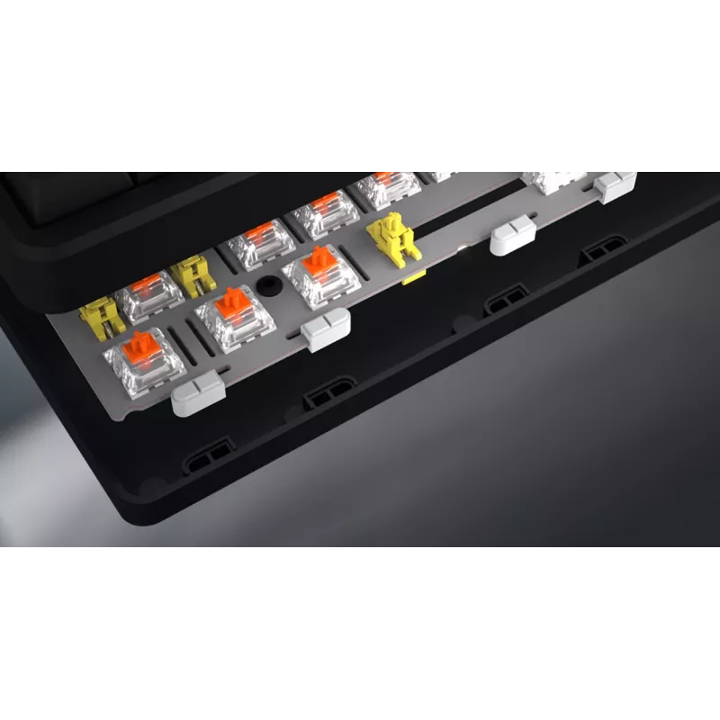 HATOR Rockfall 3 TKL Wireless, black, QMK/VIA, OMA profile white-black keycaps Keyboard - linear mechanical hotswap switches - US - ANSI Layout (HTK850)
