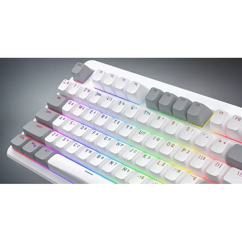 HATOR Rockfall 3 TKL Wireless, black, QMK/VIA, OMA profile white-black keycaps Keyboard - linear mechanical hotswap switches - US - ANSI Layout (HTK850)