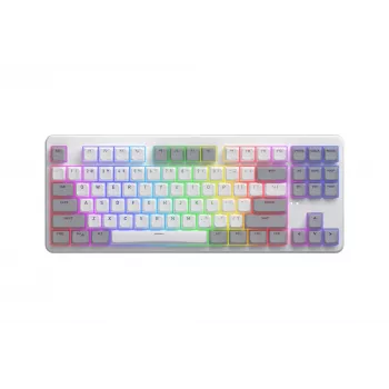HATOR Rockfall 3 TKL Wireless, white, QMK/VIA, OMA profile white-black keycaps Keyboard - linear mechanical hotswap switches - US - ANSI Layout