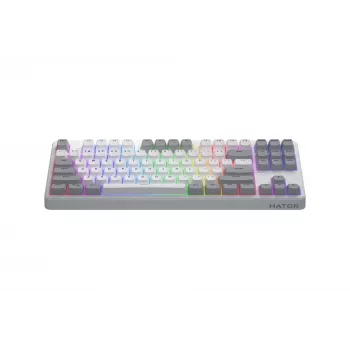 HATOR Rockfall 3 TKL Wireless, white, QMK/VIA, OMA profile white-black keycaps Keyboard - linear mechanical hotswap switches - US - ANSI Layout
