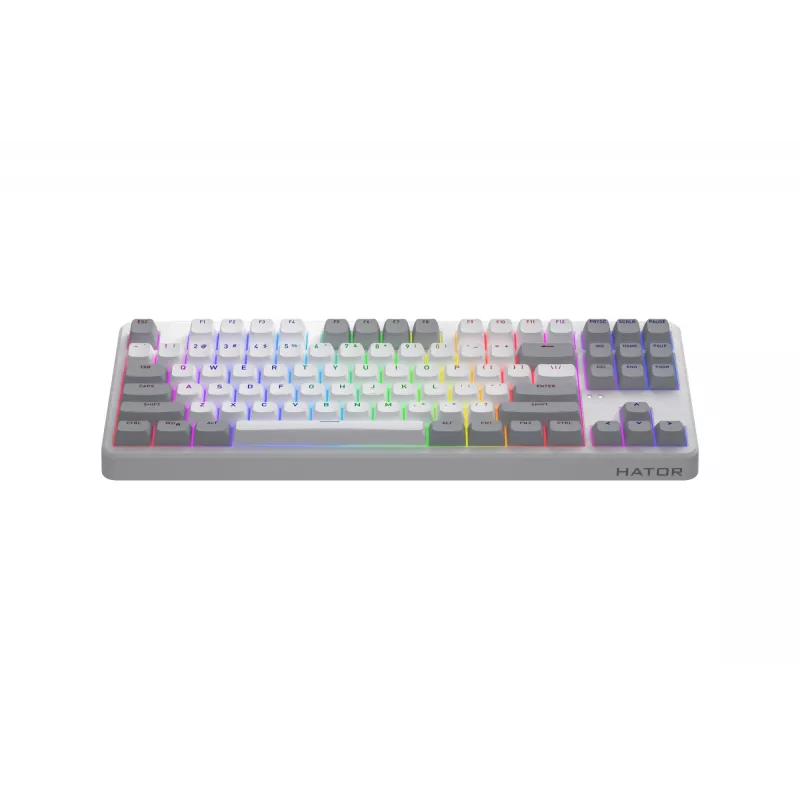 HATOR Rockfall 3 TKL Wireless, white, QMK/VIA, OMA profile white-black keycaps Keyboard - linear mechanical hotswap switches - US - ANSI Layout