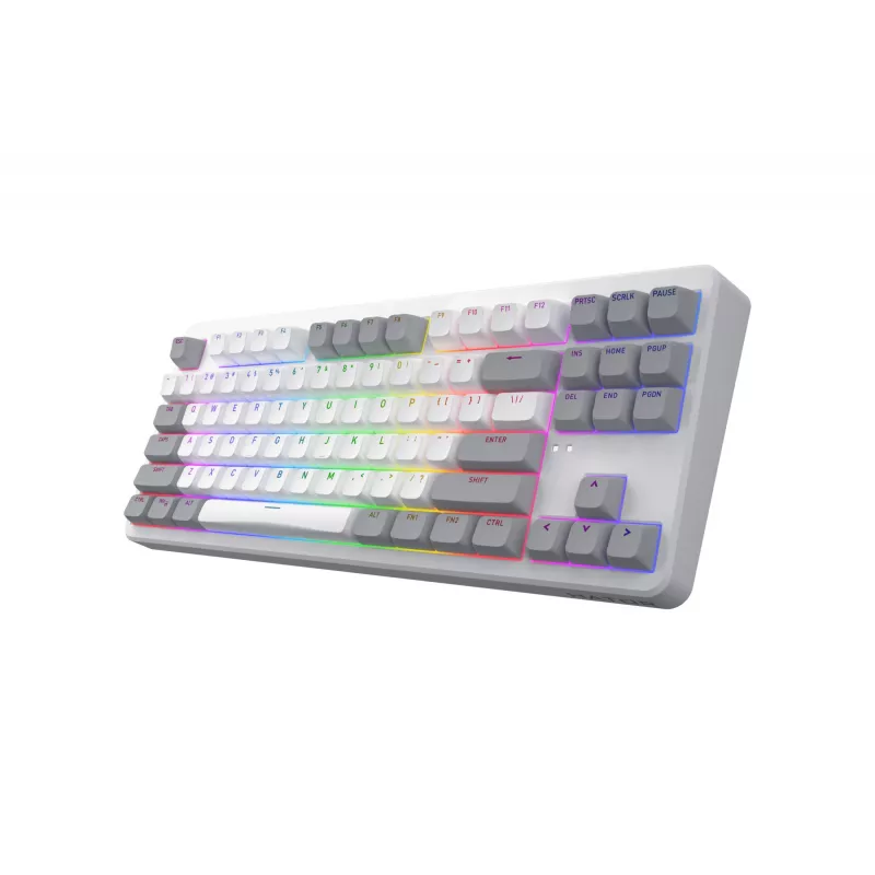 HATOR Rockfall 3 TKL Wireless, white, QMK/VIA, OMA profile white-black keycaps Keyboard - linear mechanical hotswap switches - US - ANSI Layout