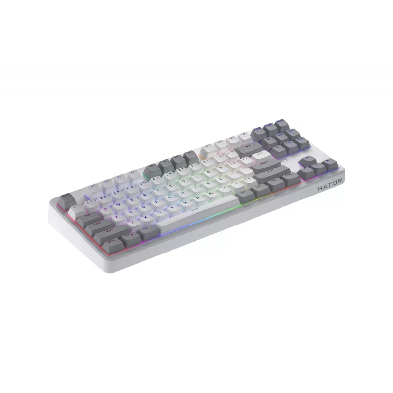 HATOR Rockfall 3 TKL Wireless, white, QMK/VIA, OMA profile white-black keycaps Keyboard - linear mechanical hotswap switches - US - ANSI Layout
