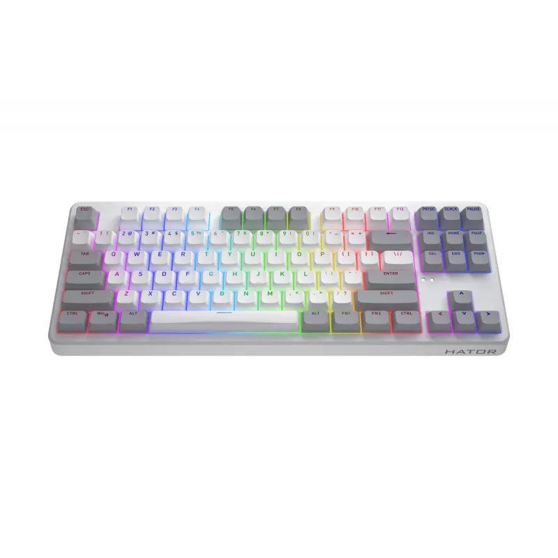 HATOR Rockfall 3 TKL Wireless, white, QMK/VIA, OMA profile white-black keycaps Keyboard - linear mechanical hotswap switches - US - ANSI Layout
