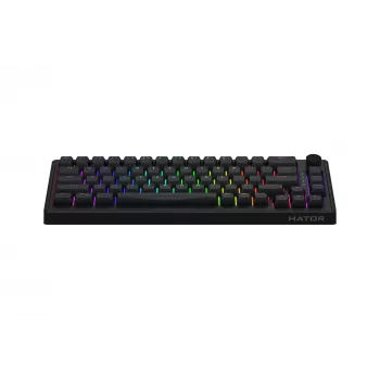 HATOR Skyfall 65 Wired, Mechanical, USB-C, Aurum Sterling, 70M clicks, RGB, Black, 790g