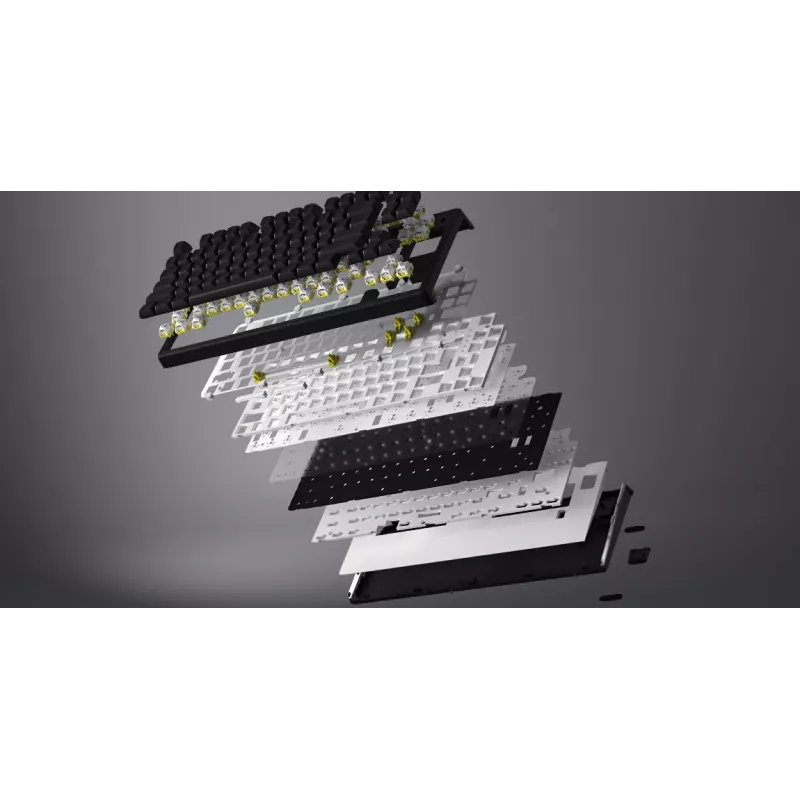 HATOR Skyfall 65 Wired, Mechanical, USB-C, Aurum Sterling, 70M clicks, RGB, Black, 790g