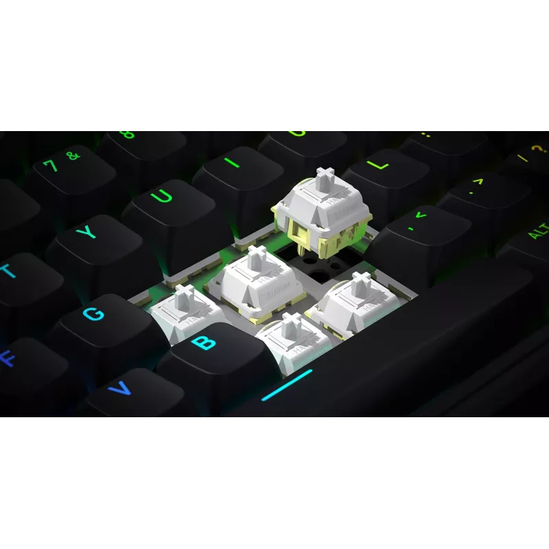 HATOR Skyfall 65 Wired, Mechanical, USB-C, Aurum Sterling, 70M clicks, RGB, Black, 790g