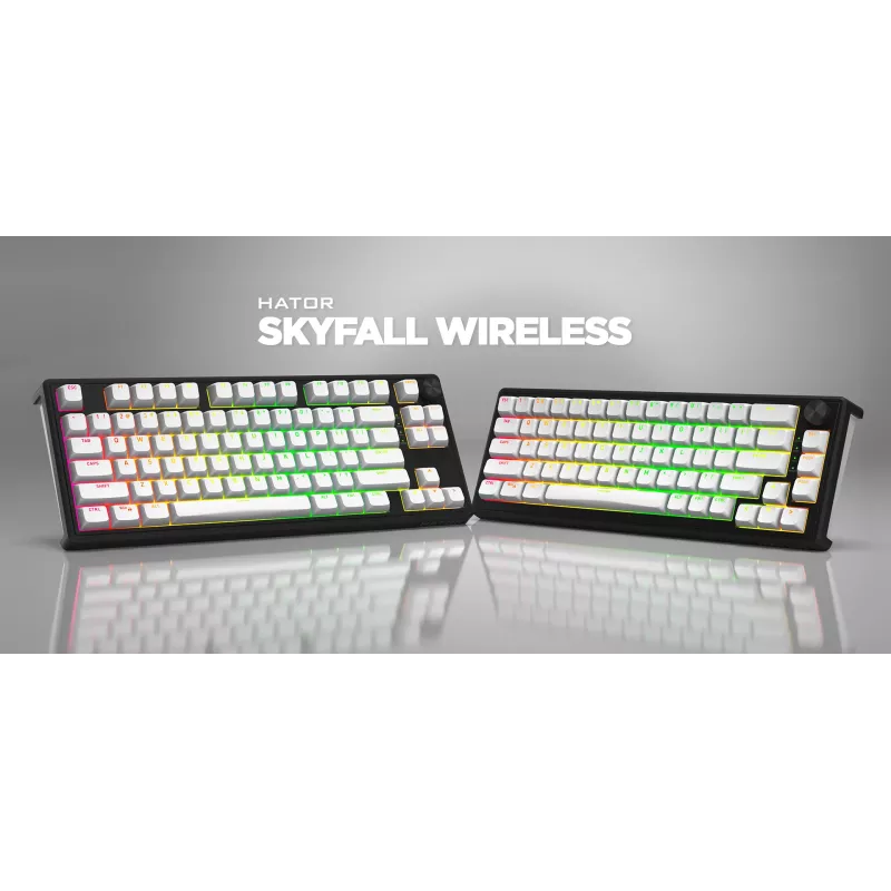 HATOR Skyfall Wireless 65 keyboard Gaming USB + RF Wireless + Bluetooth QWERTY US English Black, White