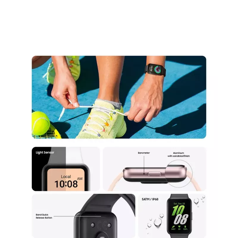 Samsung Galaxy Fit3 4.06 cm (1.6 inch) AMOLED 40 mm Digital 256 x 402 pixels Touchscreen Grey
