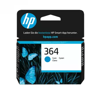 HP 364 Cyan Original Ink Cartridge, Cyan, 1 pc(s), 300 pages