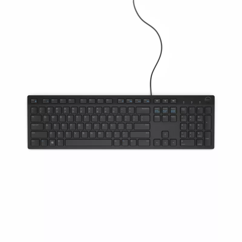 DELL Wired Keyboard - KB216 - UK (QWERTY) - Black, Full-size (100%), Wired, USB, QWERTY, Black