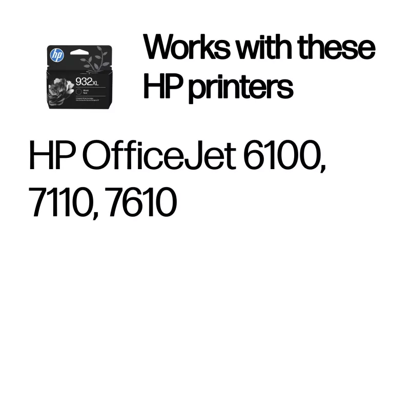 HP 932XL High Yield Black Original Ink Cartridge, Black, 1 pc(s), 1000 pages
