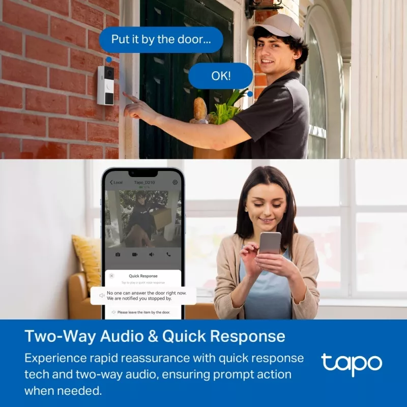 Video Intercom System TP-Link Tapo D210 3 MP Black White