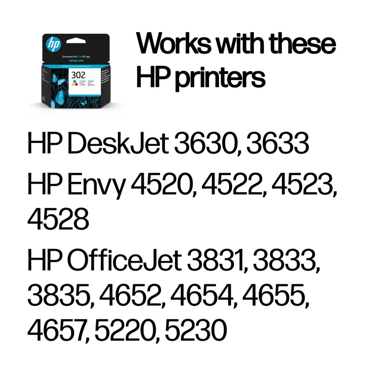 HP 302 Tri-color Original Ink Cartridge, Cyan, Magenta, Yellow, 1 pc(s), 150 pages