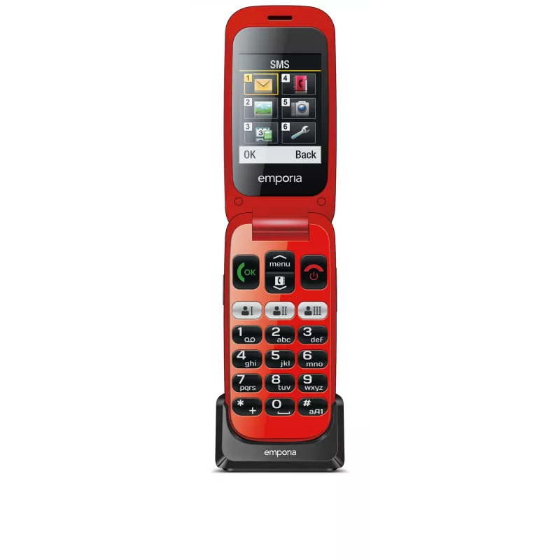 Emporia emporiaONE 6.1 cm (2.4 inch) 80 g Black, Red Senior phone