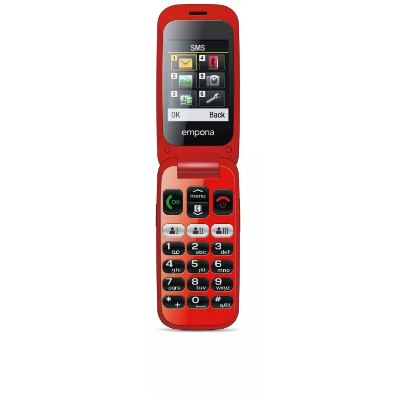Emporia emporiaONE 6.1 cm (2.4 inch) 80 g Black, Red Senior phone