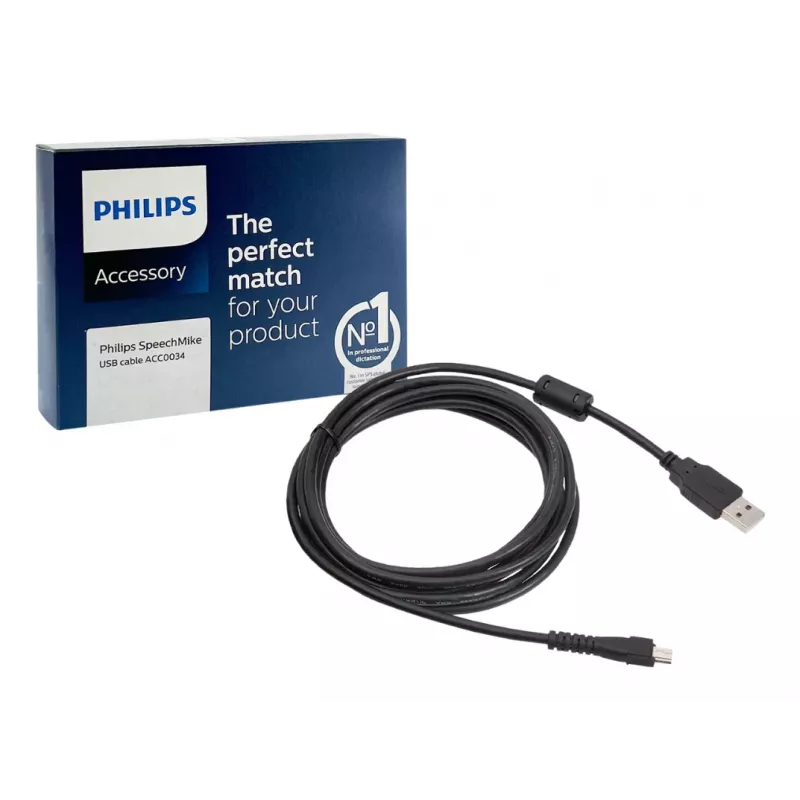 Philips 1 X for SpeechMike III USB cable 2.4 m USB A Black
