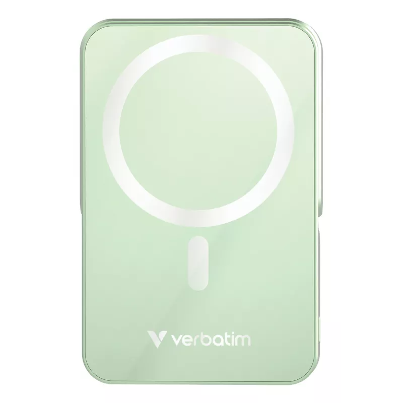 Verbatim Charge 'n' Go Magnetic Wireless Power Bank with stand - 10000 mAh Green