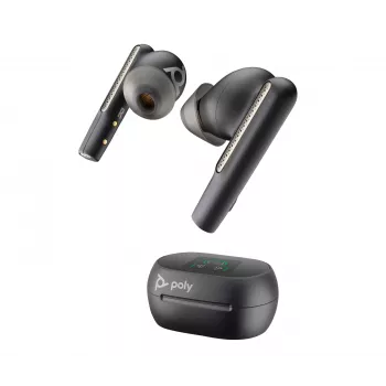 HP Poly Voyager Free 60+M UC Carbon Black Earbuds +BT700 USB-C Adapter +Touchscreen Charge Case