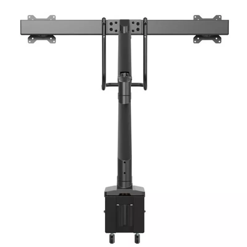 StarTech.com Desk Mount Dual Monitor Arm - Ergonomic Dual Monitor VESA Mount 32 inch (17.6lb) Displays - Crossbar Handle for Synchronized Full Motion - Height Adjustable - C-Clamp/Grommet