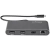 StarTech.com Dual-Monitor Thunderbolt Mini Dock, 4K 60Hz DisplayPort, Driverless Hub for Windows & Mac, Gigabit Ethernet, 1x USB-A (USB 5Gbps), 11in (28cm) Cable