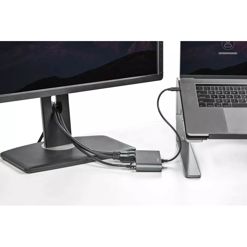 StarTech.com Dual-Monitor Thunderbolt Mini Dock, 4K 60Hz DisplayPort, Driverless Hub for Windows & Mac, Gigabit Ethernet, 1x USB-A (USB 5Gbps), 11in (28cm) Cable