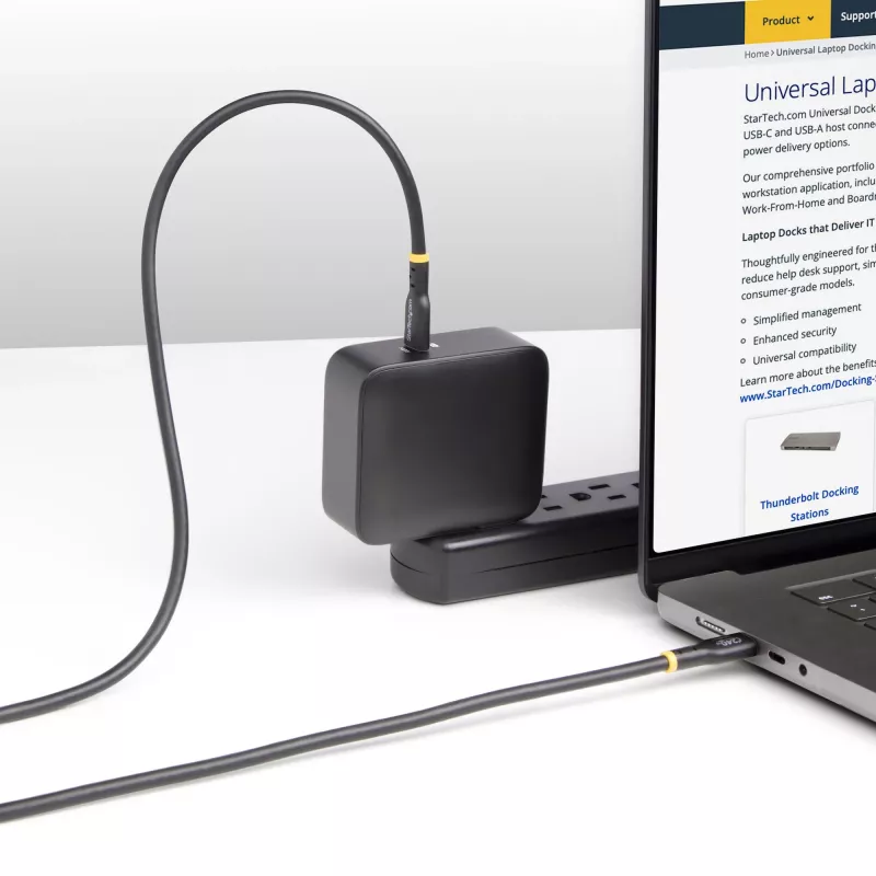 StarTech.com 3m USB-C Charging Cable, USB-IF Certified USB C Cable, 240W PD EPR, USB 2.0 Type-C Laptop Charger Cord, USB-C Data Transfer Cable, TPE Jacket, M/M