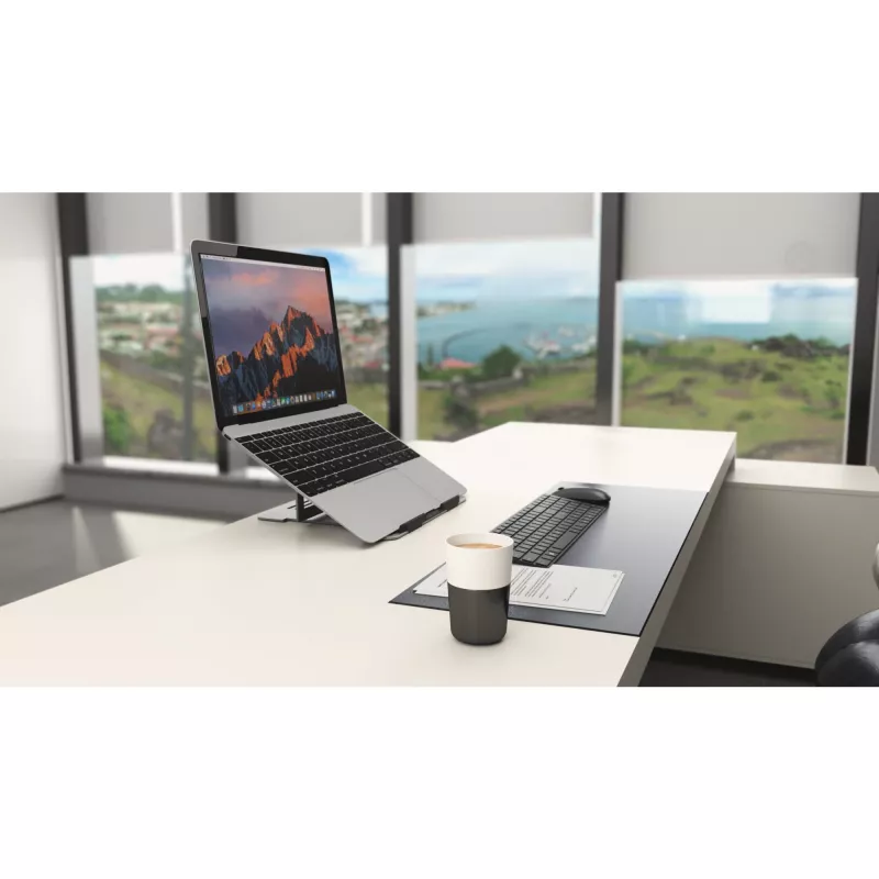 Kensington Easy Riser Aluminium Laptop Riser, Laptop stand, Silver, Aluminium, Silicone, Steel, 40.6 cm (16 inch), 5 kg, 86 - 118 mm