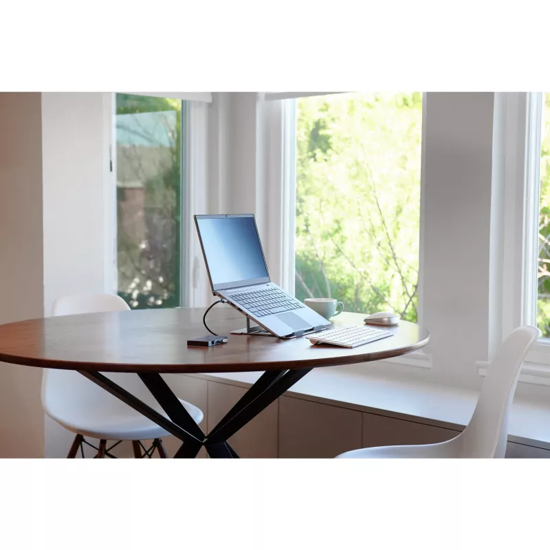 Kensington Easy Riser Aluminium Laptop Riser, Laptop stand, Silver, Aluminium, Silicone, Steel, 40.6 cm (16 inch), 5 kg, 86 - 118 mm