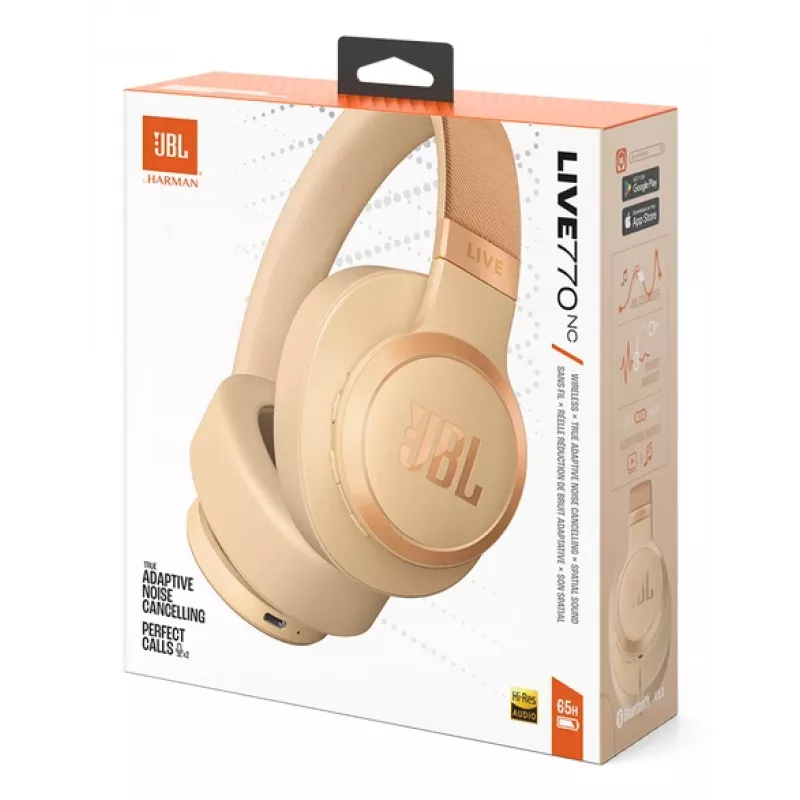 JBL Live 770NC Headset Wireless Head-band Calls/Music Bluetooth Sand